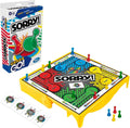 Hasbro Sorry! Grab and Go travel-sized board game with colorful game pieces and compact design for portable fun.