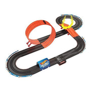 Carrera GO! Hot Wheels toy race car track set with colorful track pieces, designed for children and racing enthusiasts.
