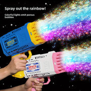 Portable automatic bubble gun with 45 holes, handheld bubble machine for fun outdoor activities and parties