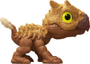 Jurassic World Mighty Biters Ankylosaurus toy figure with textured armor and detailed features, designed for kids and collectors.