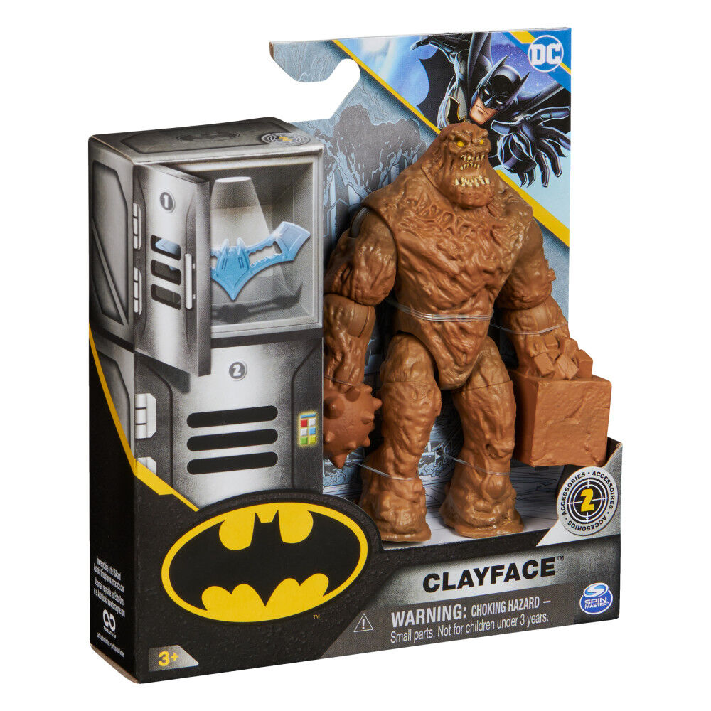 Spin Master Clayface 4-inch action figure with detailed sculpting and flexible parts, designed for collectors and fans.