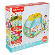 Fisher Price ball pit playset with colorful plastic balls for children, featuring a soft, padded area for play and fun.