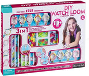 Colorful Watch Loom Maker toy with vibrant rubber bands and a plastic loom for creating custom watchbands, ideal for kids and craft enthusiasts.