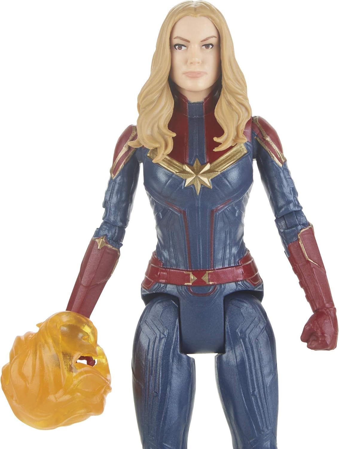 Hasbro Avengers Marvel Endgame Captain Marvel 6-inch action figure posed with detailed costume and accessories.