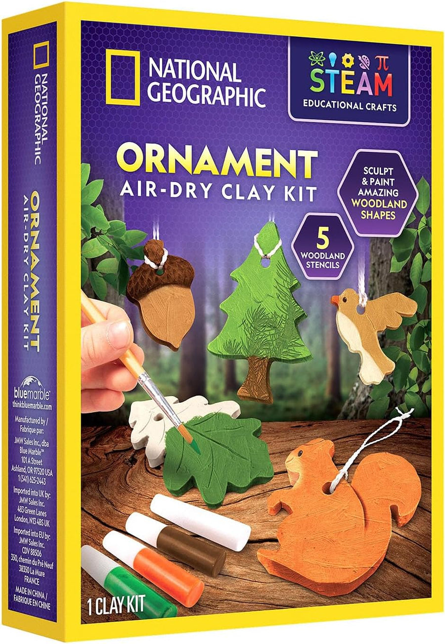 National Geographic air-dry clay pottery craft kit with colorful clay and tools for kids by Playzokids.