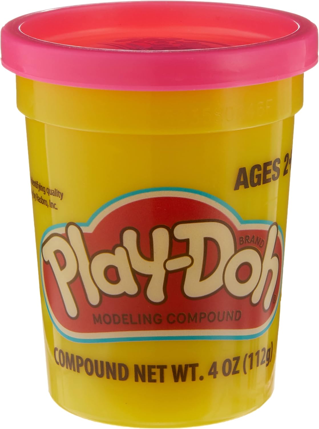 Play-Doh Neon Pink 113g single can of modeling dough by Hasbro, showing bright pink Play-Doh in a cylindrical can.