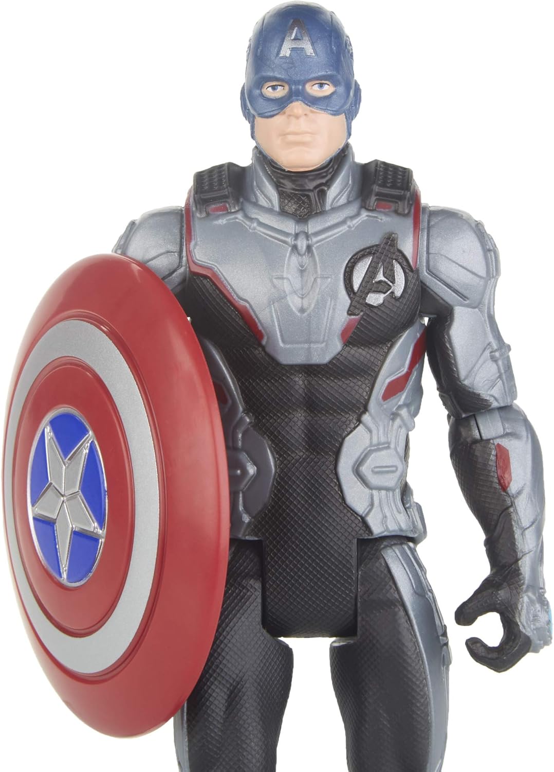 Captain America Marvel Avengers Endgame team suit action figure by Hasbro, 6-inch toy with detailed costume and shield.