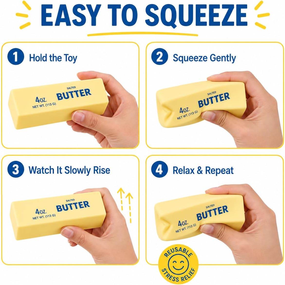 Butter Squishy Sensory Toy – Super Soft Slow Rising Stress Relief Fidget for Kids & Adults