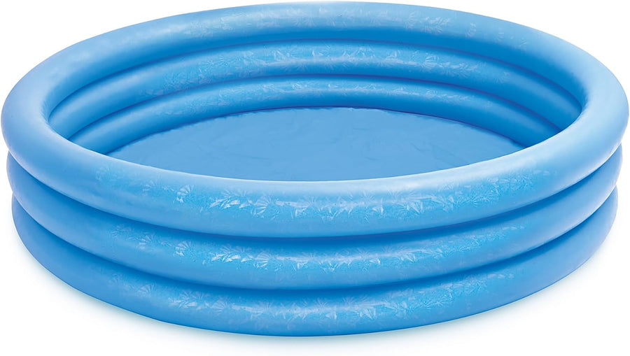 Playzokids Intex Recreation 58426EP crystal blue inflatable pool with clear sides and easy setup, ideal for backyard fun