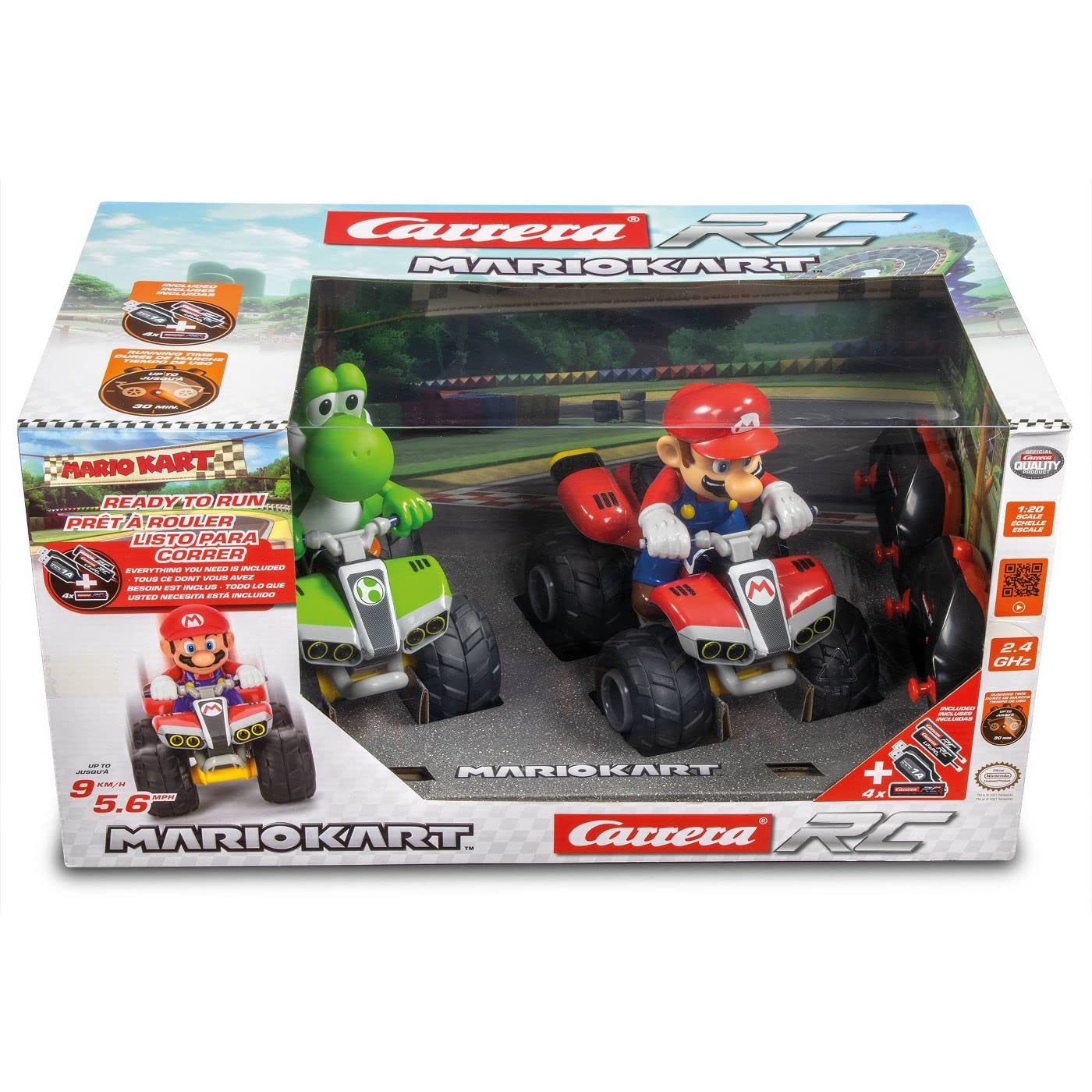 Carrera RC Mario Kart Yoshi and Mario Quad Twin Pack
