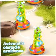 Colorful electric dancing caterpillar toy with segmented body and vibrant design, designed for kids' entertainment.