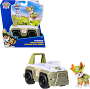 Spin Master PAW Patrol Jungle Jeep toy with Tracker figure, featuring vibrant jungle-themed vehicle and character for kids' play.