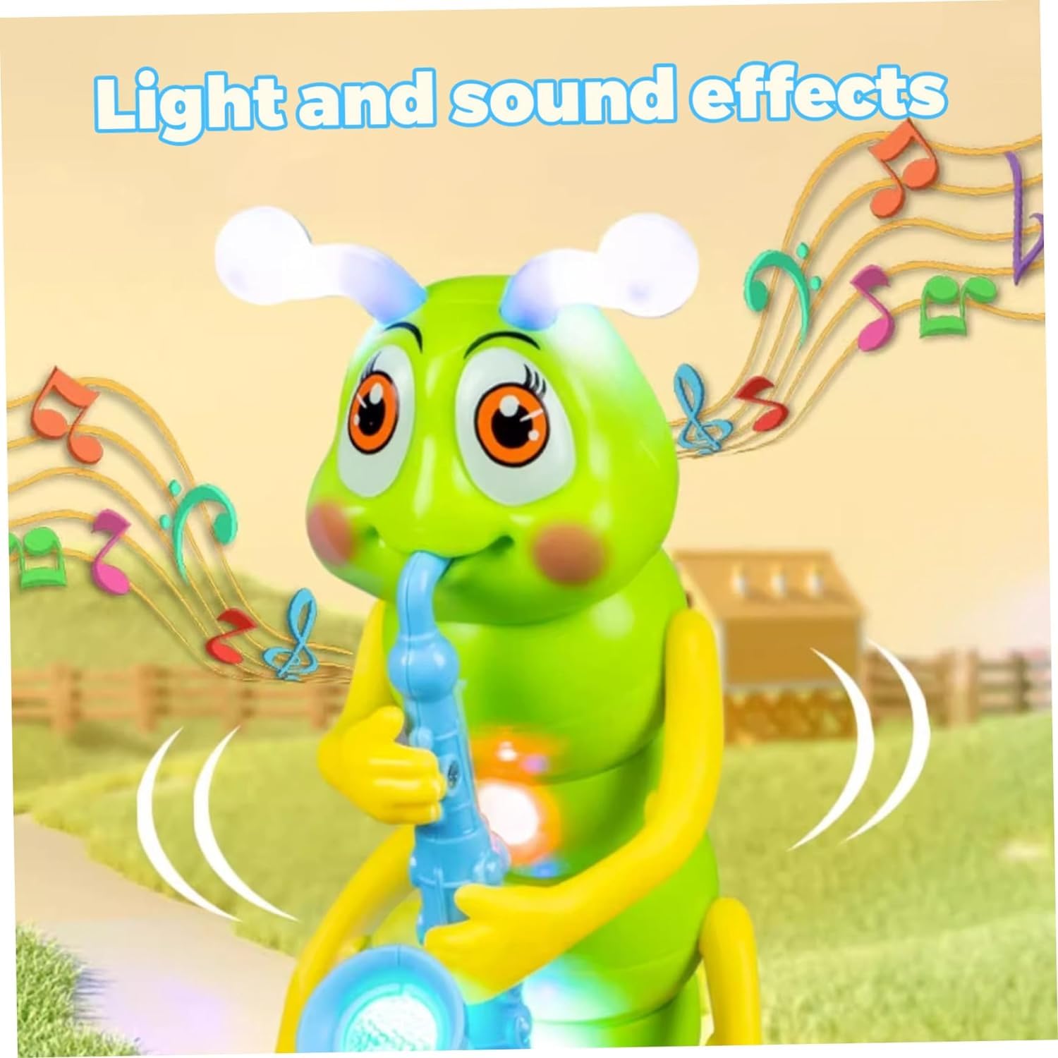 Colorful electric dancing caterpillar toy with segmented body and vibrant design, designed for kids' entertainment.