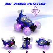 Remote control double-sided stunt car with waterproof design, 360-degree spins, perfect for kids' toys by Generic.