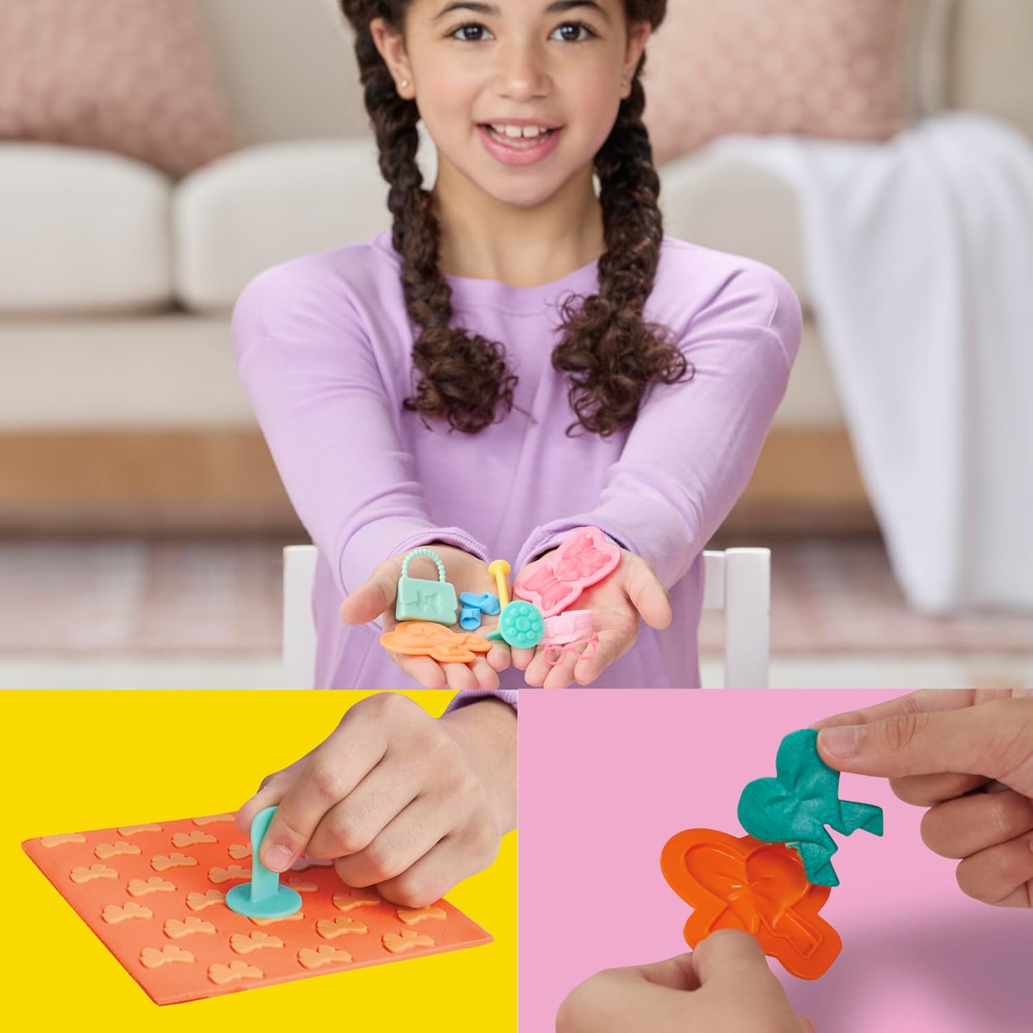 Play-Doh Barbie Pearls and Bows accessory pack with colorful toy jewelry and bows, perfect for creative play, by Hasbro.