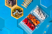 Playzokids Catan Seafarers Expansion set with colorful game pieces and map for the Catan board game.