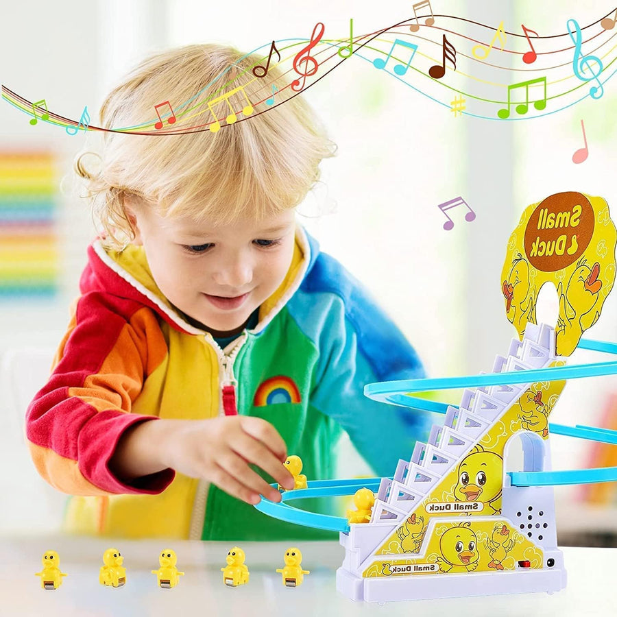 Electric duck stair climbing race track toy from Generic showing colorful duck figures on a multi-level race track.