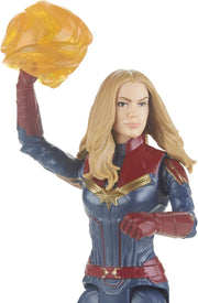 Hasbro Avengers Marvel Endgame Captain Marvel 6-inch action figure posed with detailed costume and accessories.