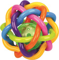 Colorful Tanny Toys Rainbow Ball for kids, featuring bright rainbow stripes and a soft, flexible design for playful fun.