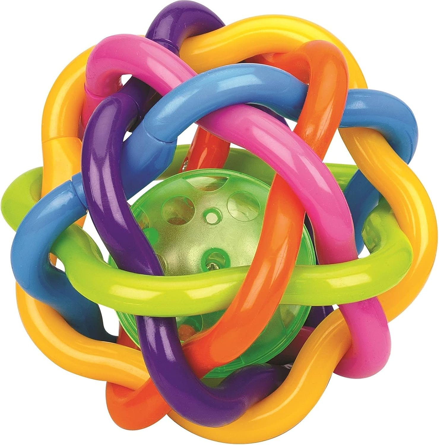 Colorful Tanny Toys Rainbow Ball for kids, featuring bright rainbow stripes and a soft, flexible design for playful fun.