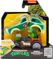 Teenage Mutant Ninja Turtle Shell Smasher Karts Leonardo figure from Funrise, with detailed ninja turtle design and vibrant colors.