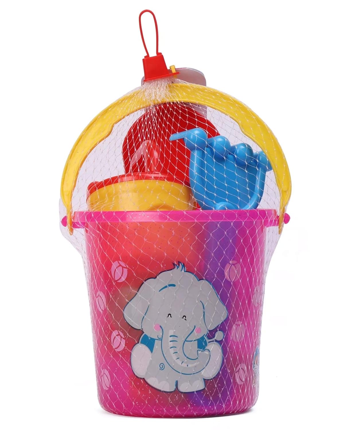 Colorful Happy Beach Toy Set for kids featuring buckets, shovels, and sand molds for outdoor play