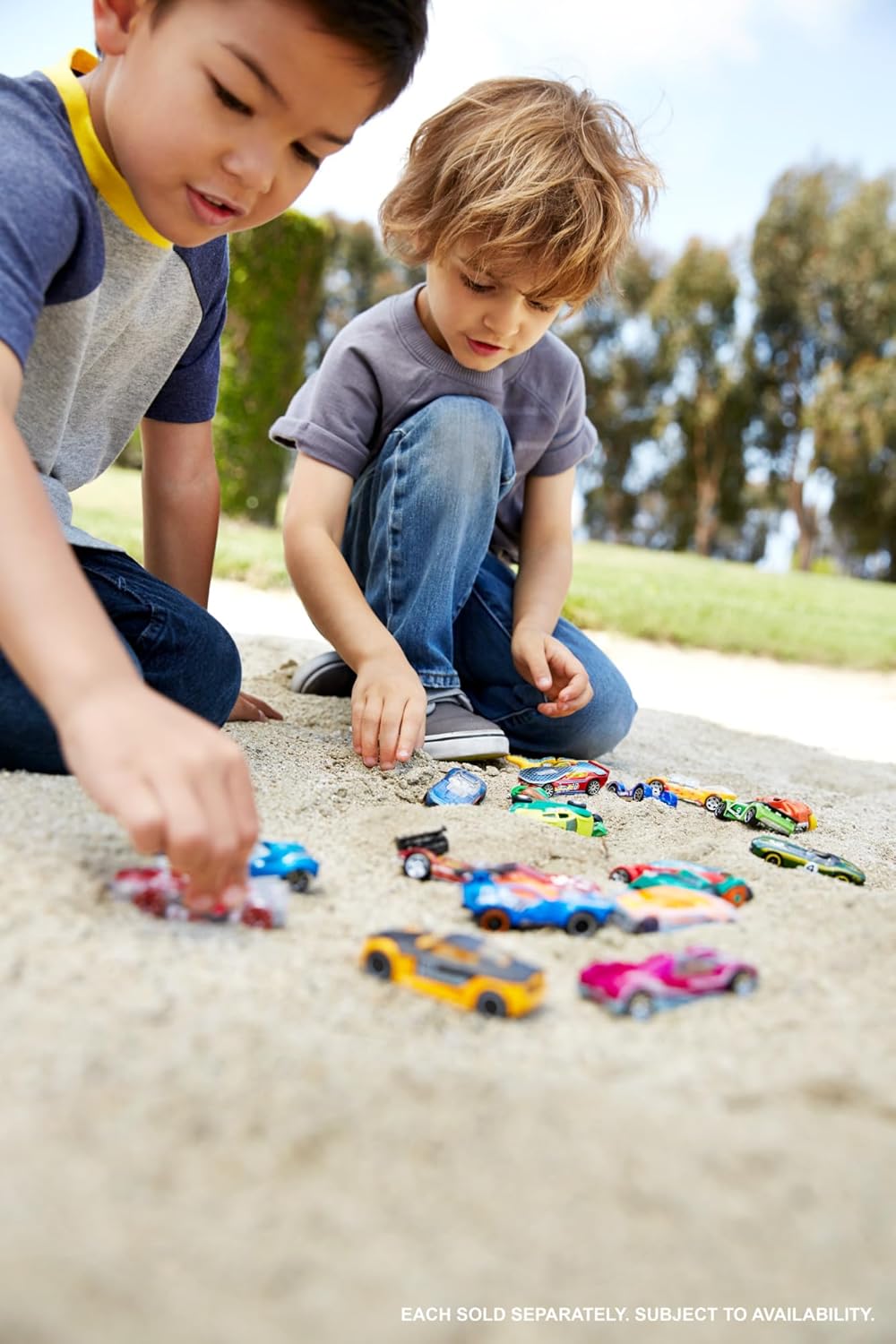 Set of 8 Hot Wheels 1:64 scale basic die-cast cars, featuring colorful miniature vehicles on a white background.