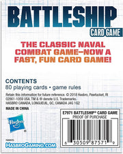 Hasbro Gaming Classic Battleship card game with colorful game cards and packaging for strategic naval battles fun