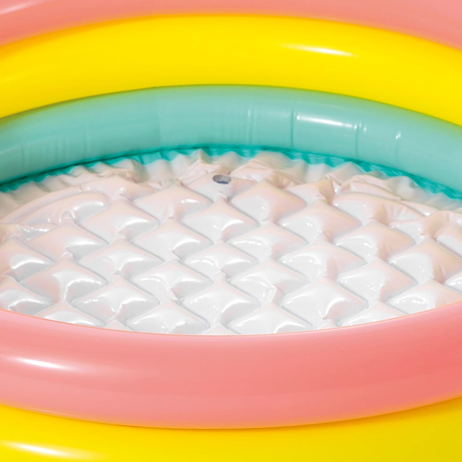 Playzokids Intex Sunset Glow Baby Pool with colorful, inflatable design suitable for young children to play and cool off.
