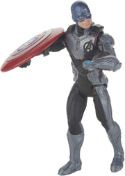 Captain America Marvel Avengers Endgame team suit action figure by Hasbro, 6-inch toy with detailed costume and shield.