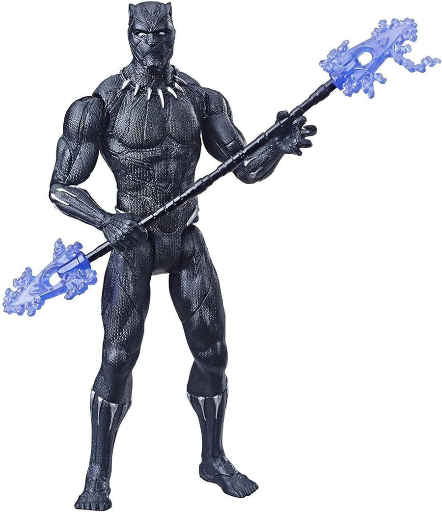 Black Panther Marvel Avengers toy by Hasbro, 6-inch action figure with detailed costume and dynamic pose.