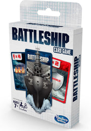 Hasbro Gaming Classic Battleship card game with colorful game cards and packaging for strategic naval battles fun