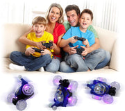 Remote control double-sided stunt car with waterproof design, 360-degree spins, perfect for kids' toys by Generic.
