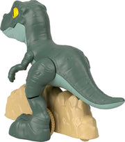 Jurassic World Tyrannosaurus Rex toy figure with realistic details and textured skin, showcasing a fierce stance and open jaws.