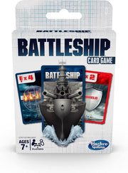 Hasbro Gaming Classic Battleship card game with colorful game cards and packaging for strategic naval battles fun