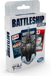 Hasbro Gaming Classic Battleship card game with colorful game cards and packaging for strategic naval battles fun