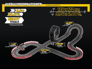Carrera GO!!! DTM Supercars slot car racing set with colorful race cars, track pieces, and racing accessories for kids.