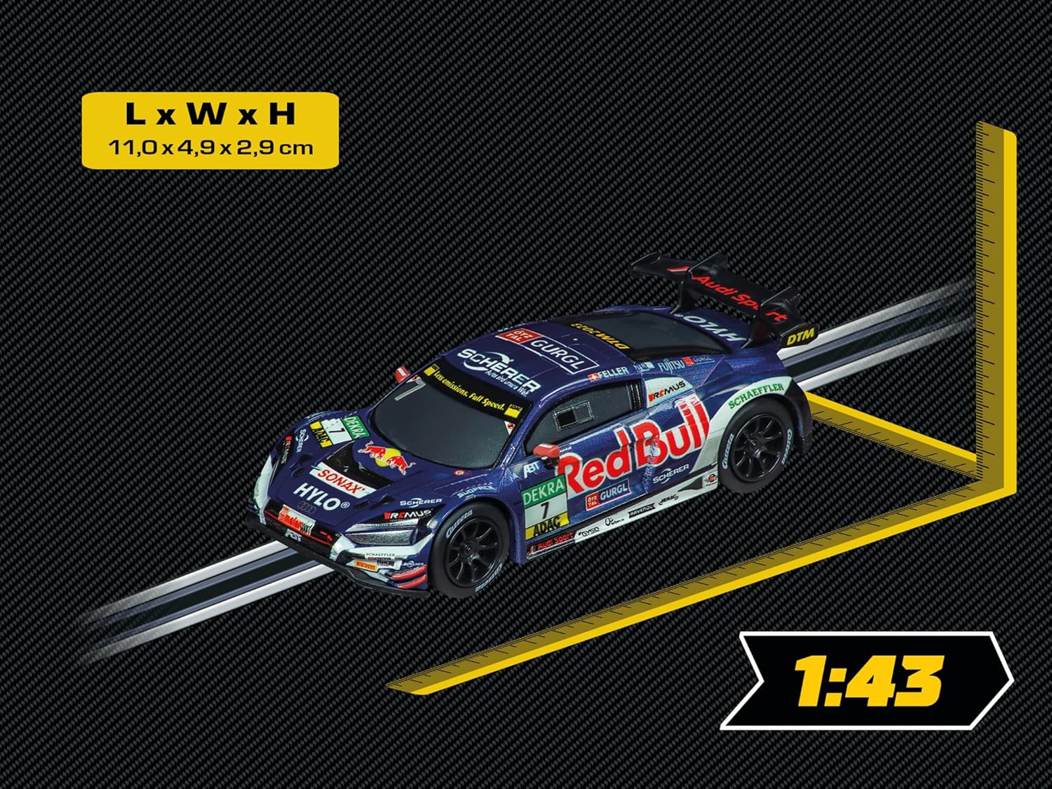 Carrera GO!!! DTM Supercars slot car racing set with colorful race cars, track pieces, and racing accessories for kids.