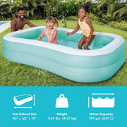 Intex Mandarin Swim Center family pool with orange and white colors, featuring 90x58x18 inch dimensions and playful design.
