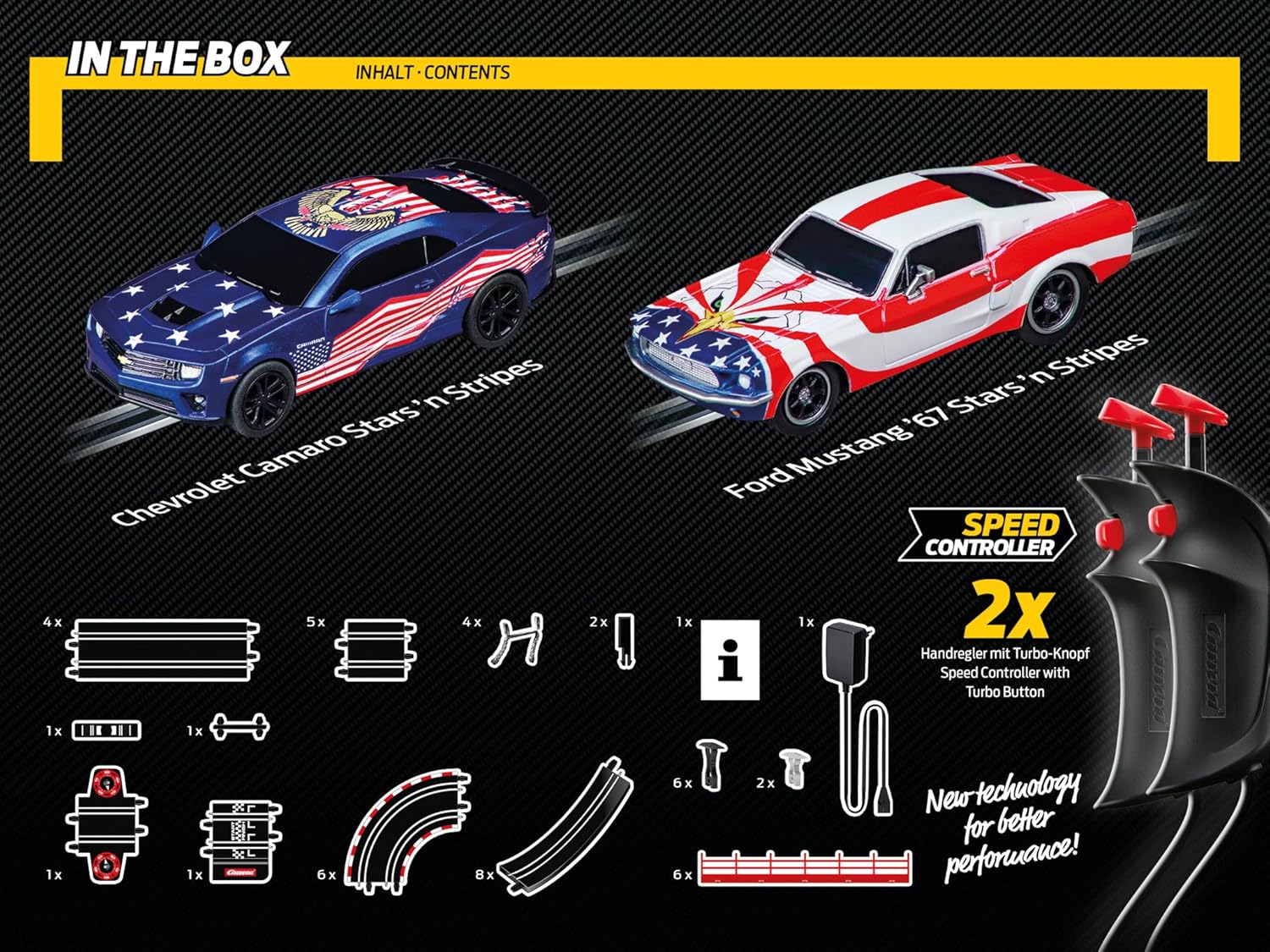 Carrera Street Legends toy set featuring miniature street cars and racing accessories in vibrant colors.