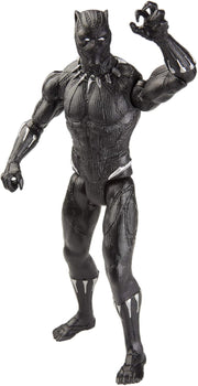 Black Panther Marvel Avengers 6-inch toy figure by Hasbro, detailed action figure with costume and poseable features.