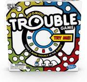 Hasbro Trouble board game with colorful plastic pegs and game board for family fun and strategic play