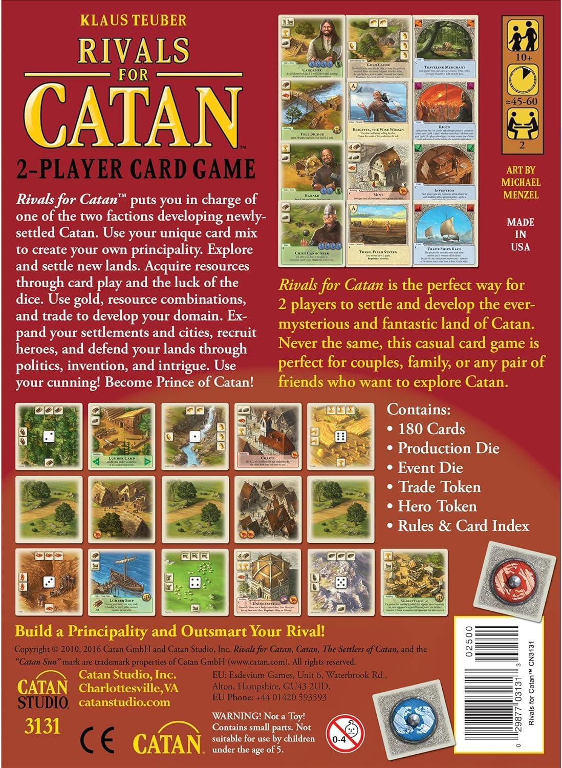 Playzokids Catan Unbox Now board game for two players, ages 10+, featuring game pieces and box front.