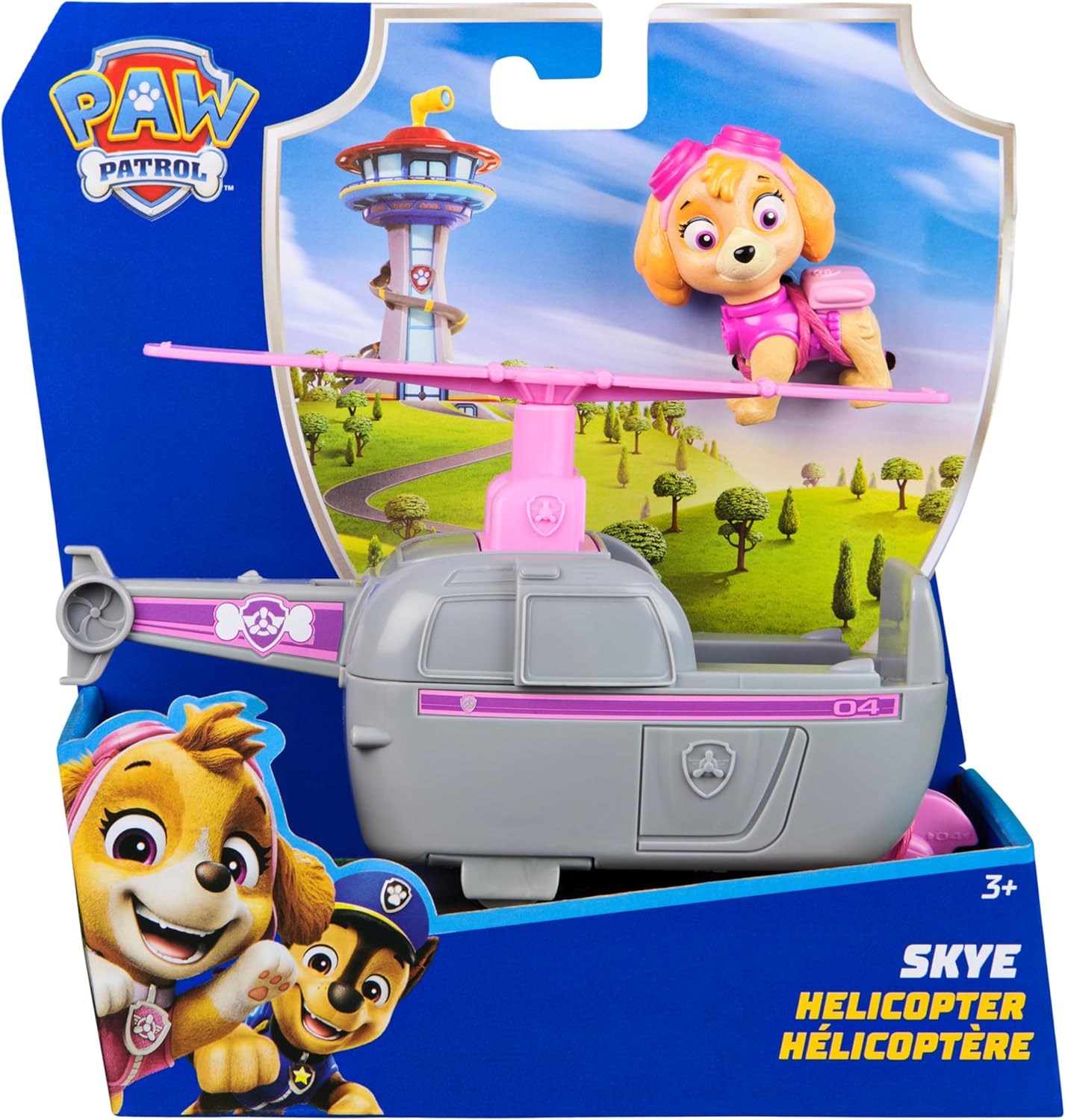 Spin Master PAW Patrol Skye's Helicopter toy vehicle with collectible action figure, detailed and colorful for kids' play.