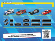 Carrera Sonic the Hedgehog race track set with colorful track pieces and Sonic-themed racing cars on a smooth track surface.