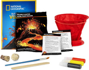 Playzokids National Geographic Build Your Own Volcano science kit with plastic volcano model and educational materials.