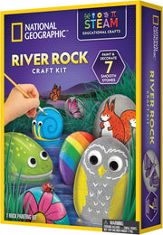 Small multicolored River Rock Craft Kit by Playzokids featuring various river rocks and craft supplies for creative projects.