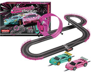 Carrera GO!!! pink action racing race track set with colorful cars and racing accessories for kids' toy entertainment