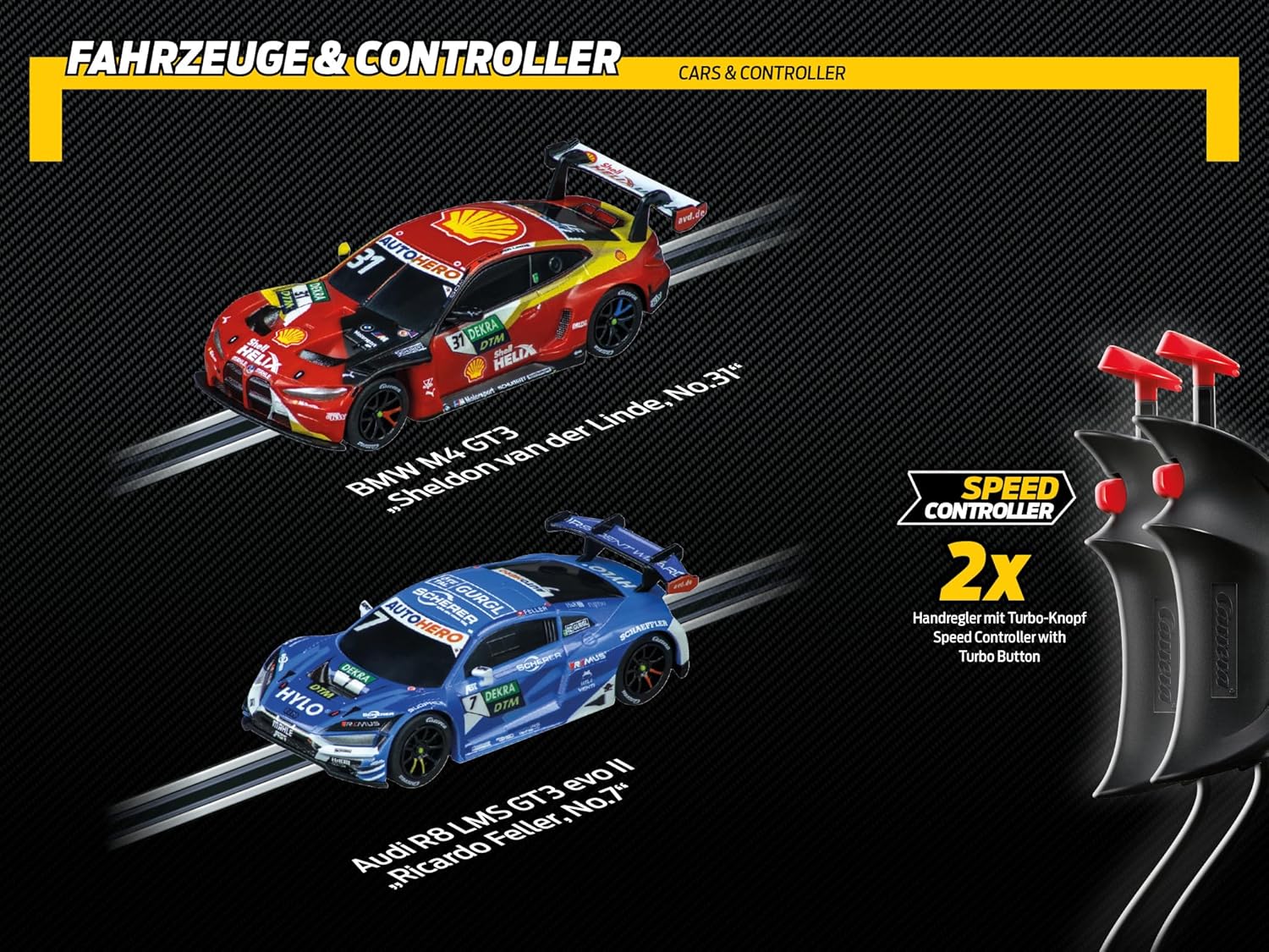 Carrera high-speed digital race track toy set with colorful racing cars and detailed track layout for kids and racing enthusiasts
