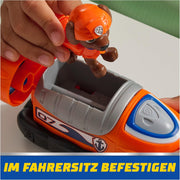 Spin Master PAW Patrol Air Cushion Boat toy with Zuma dog figure, featuring colorful boat and playful character design.